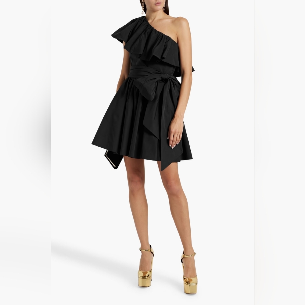Valentino Garavani Black One-Shoulder Mini Dress